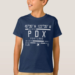 Internationale IATA-luchthavencode van Portland T-shirt