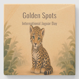 Internationale Jaguar-dag van Golden Spots Stenen Onderzetter