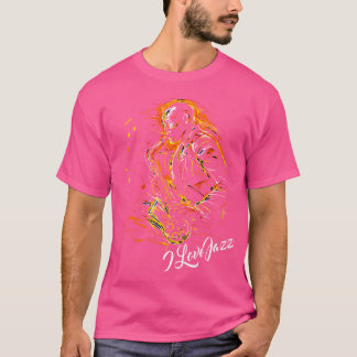 Internationale Jazz Dag Ik hou van jazz saxofoonsp T-shirt