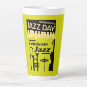 Internationale jazzdag 30 april latte mok (Voorkant)