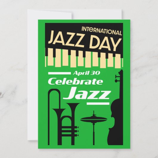 Internationale jazzdag 30 april save the date (Voorkant)