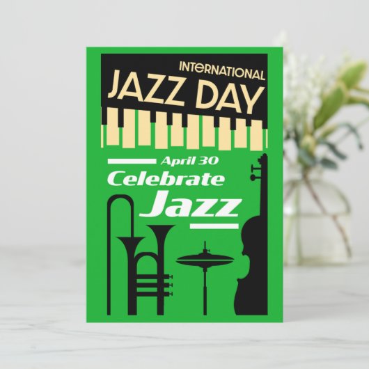 Internationale jazzdag 30 april save the date (Staand voorkant)
