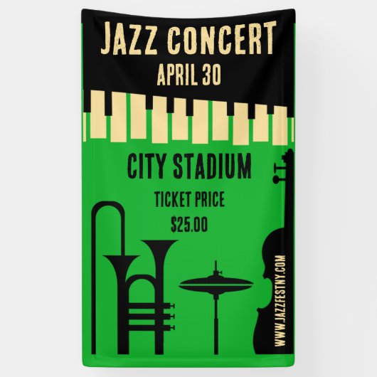 Internationale jazzdag 30 april spandoek (Verticaal)