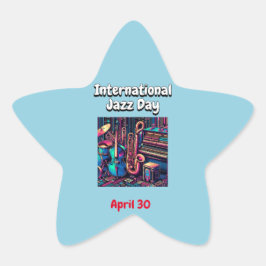 Internationale jazzdag 30 april ster sticker