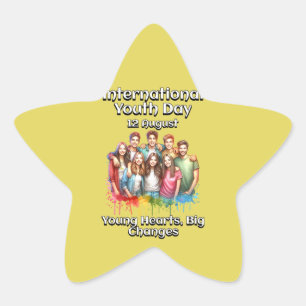 Internationale Jeugddag - Jonge Harten Grote Veran Ster Sticker