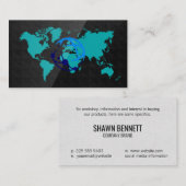 internationale kaart | Globale verbinding Logo Visitekaartje (Voorkant / Achterkant)