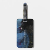 Internationale kaart voor reizen verhit blauw bagagelabel (Achterkant verticaal)