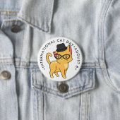 Internationale Kat Dag, hipsterkattenkat Button (In situ)