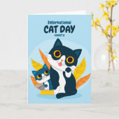 Internationale Kattendag Kaart (Gele Bloem)