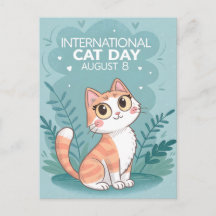Internationale Kattendag Schattige Whimsical Kat K