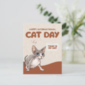 Internationale Kattendag Sphynx Viering Kunst Briefkaart (Staand voorkant)