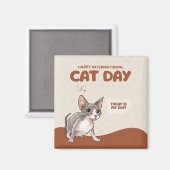 Internationale Kattendag Sphynx Viering Kunst Magneet (Voorkant / Achterkant)