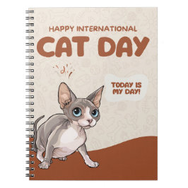 Internationale Kattendag Sphynx Viering Kunst Notitieboek