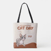 Internationale Kattendag Sphynx Viering Kunst Tote Bag (Achterkant)