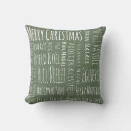 Internationale kerstgroen kussen