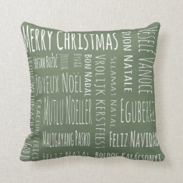 Internationale kerstgroen kussen