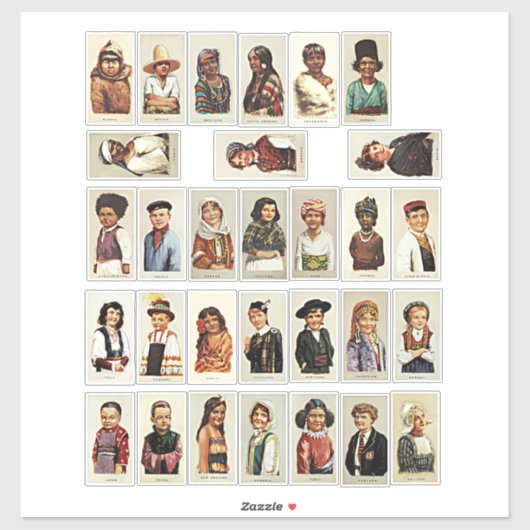 Internationale kinderreiscollage sticker (Vel)