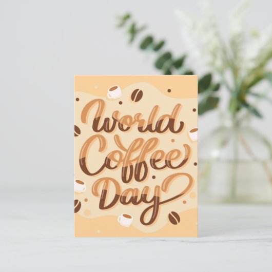 Internationale Koffiedag Briefkaart (Staand voorkant)