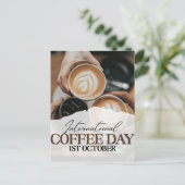 Internationale Koffiedag+ Briefkaart (Staand voorkant)