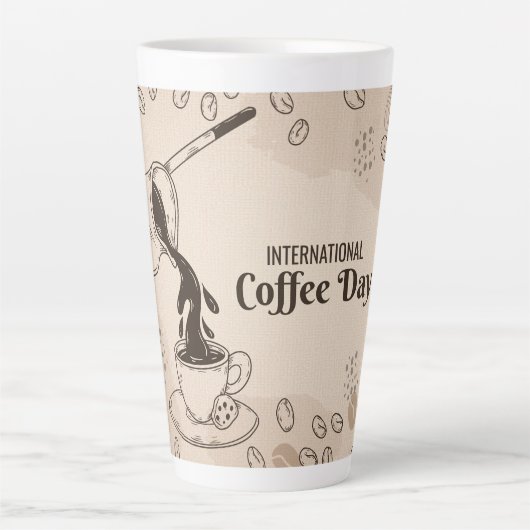 Internationale Koffiedag+ Latte Mok (Voorkant)