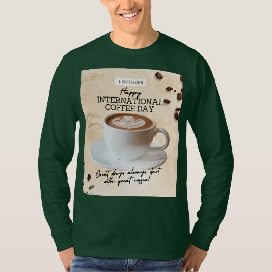 Internationale Koffiedag mannen-ontwerp T-shirt (Voorkant)
