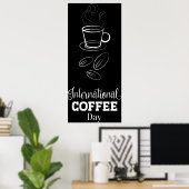 Internationale Koffiedag teken Poster (Thuiskantoor)