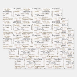 Internationale koffiedranken gepersonaliseerd mode inpakpapier vel