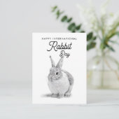 Internationale Konijnendag potloodtekening Briefkaart (Staand voorkant)