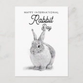 Internationale Konijnendag potloodtekening Briefkaart (Voorkant)