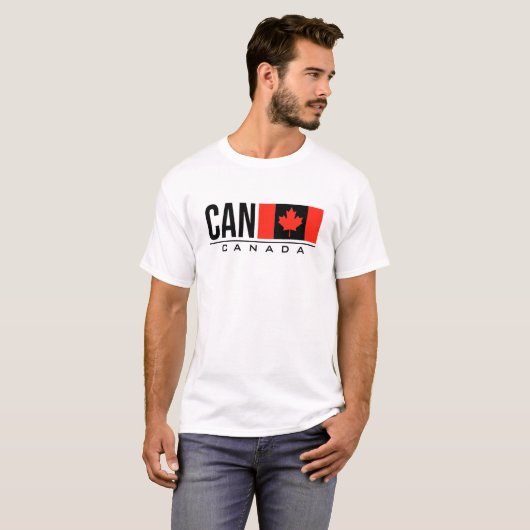 Internationale landencode van Canada voor de vlag T-shirt (Voorkant volledig)