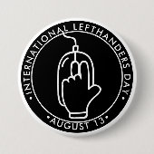 Internationale Lefthanders Dag, lefthangmuis Bu Ronde Button 7,6 Cm (Voorkant)
