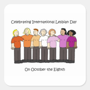 Internationale Lesbische Dag 8 oktober Vierkante Sticker