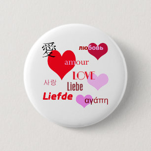 Internationale liefde ronde button 5,7 cm