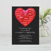 Internationale liefdeswoorden Valentijnsdag nodigt Kaart (Staand voorkant)