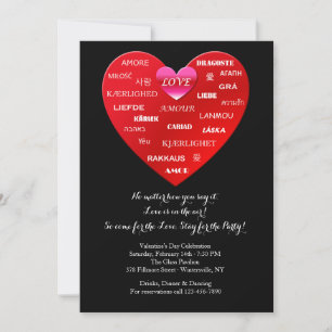 Internationale liefdeswoorden Valentijnsdag uitnod Kaart