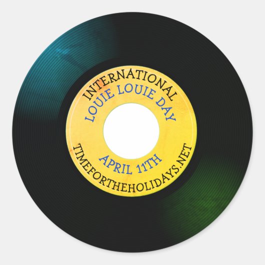Internationale Louie Dag - 11 april Ronde Sticker (Voorkant)