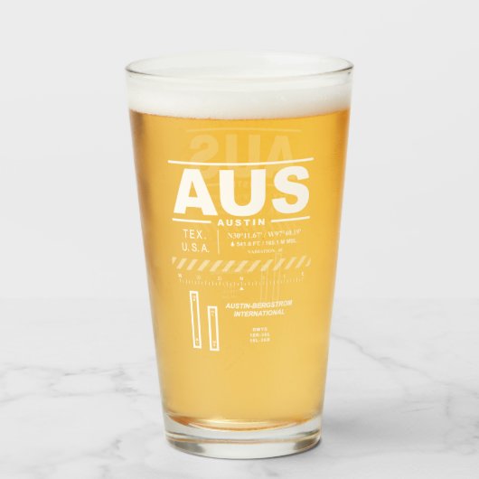 Internationale Luchthaven Austin-Bergstrom AUS Glas (Voorkant gevuld)