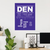 Internationale luchthaven Denver DEN Poster (Thuiskantoor)