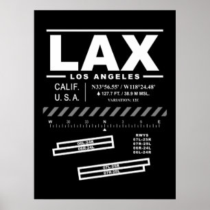 Internationale Luchthaven Los Angeles LAX Poster