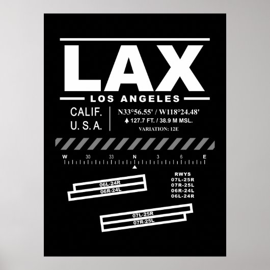 Internationale Luchthaven Los Angeles LAX Poster (Voorkant)