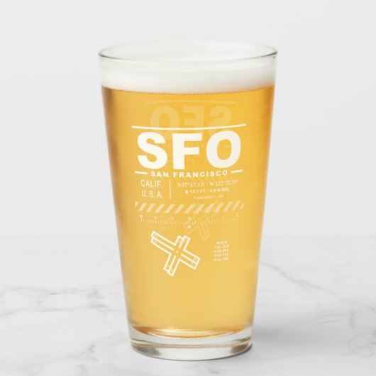Internationale Luchthaven San Francisco SFO Glas (Voorkant gevuld)