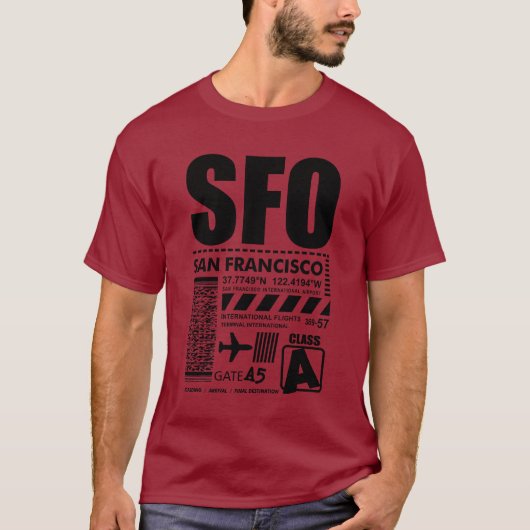 Internationale luchthaven SFO San Francisco T-shirt (Voorkant)