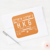 Internationale Luchthavencode Hongkong Vierkante Sticker (Envelop)