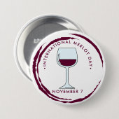 Internationale Merlot-dag Ronde Button 7,6 Cm (Voorkant /achterkant)