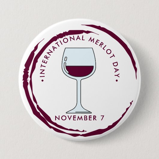 Internationale Merlot-dag Ronde Button 7,6 Cm (Voorkant)