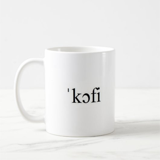 Internationale Mok voor fonetisch alfabet koffie (Links)