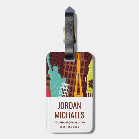 Internationale monumenten bagagelabel (Achterkant verticaal)