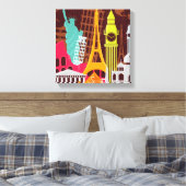 Internationale monumenten canvas afdruk (Insitu (Slaapkamer))