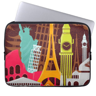 Internationale monumenten laptop sleeve