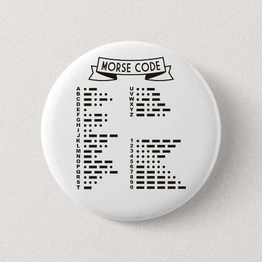 Internationale Morse Code Ronde Button 5,7 Cm (Voorkant)